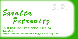 sarolta petrovitz business card